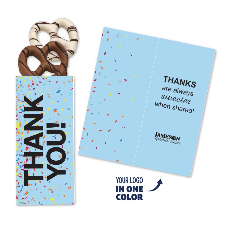 One-Color-Foil-Stamped-Stock-Gratitude-Sweeter-Cards-with-Chocolate-Dipped-Pretzels-SC115THANK2 Custom One Color Foil-Stamped Stock Gratitude Sweeter Cards with Chocolate Dipped Pretzels