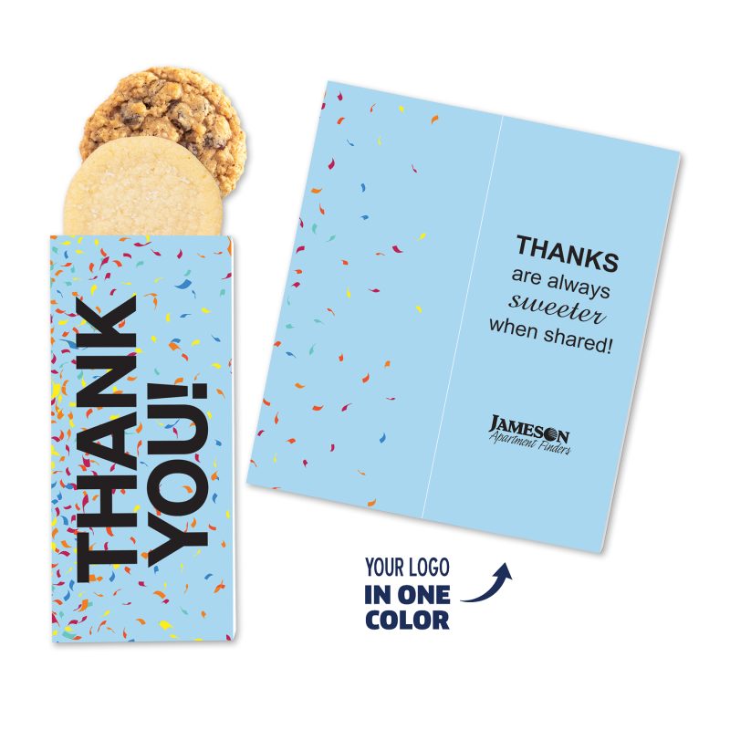 Custom One Color Foil-Stamped Stock Gratitude Sweeter Cards with Homestyle Cookie Duo