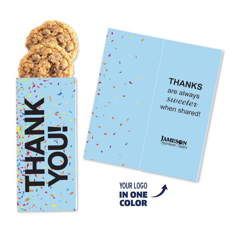 One-Color-Foil-Stamped-Stock-Gratitude-Sweeter-Cards-with-Oatmeal-Raisin-Cookies-SC182THANK2 Custom One Color Foil-Stamped Stock Gratitude Sweeter Cards with Oatmeal Raisin Cookies