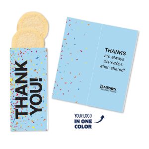 Custom One Color Foil-Stamped Stock Gratitude Sweeter Cards with Sugar Cookies