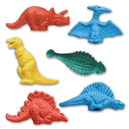 Pencil-Top-Eraser-Dinosaur-Collection-34814 Custom Pencil-Top Eraser Dinosaur Collection