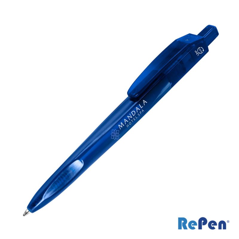 Custom RePen® Squared Translucent Clicker rPET Pen - 2