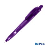 Custom RePen® Squared Translucent Clicker rPET Pen - 6