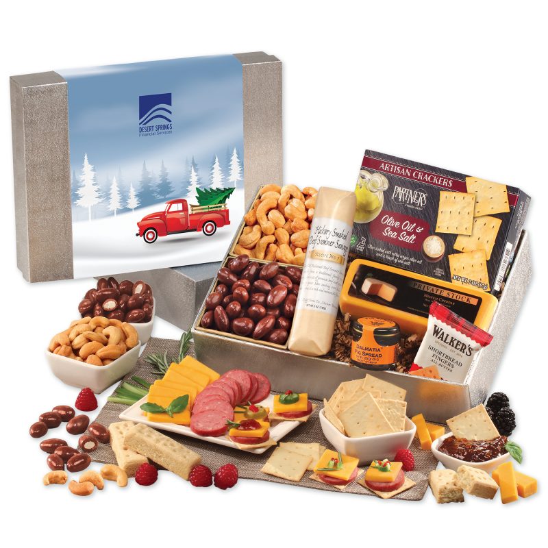 Snacking-Smorgasbord-with-Red-Truck-Sleeve-SLS224TRK Custom Snacking Smorgasbord with Red Truck Sleeve