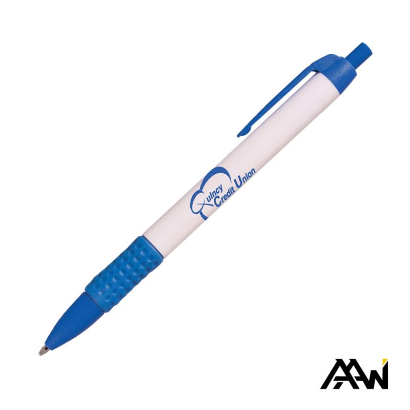 Custom Widebody Grip Pen Glossy White Barrel - Matte - 2