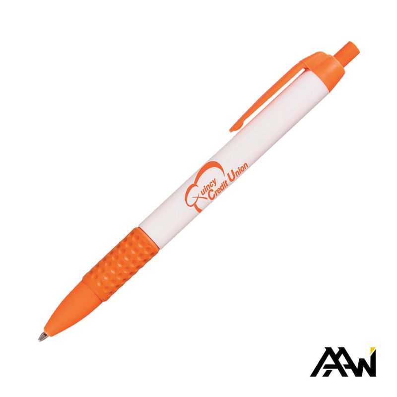 Custom Widebody Grip Pen Glossy White Barrel - Matte - 4