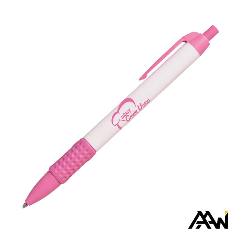Custom Widebody Grip Pen Glossy White Barrel - Matte - 5