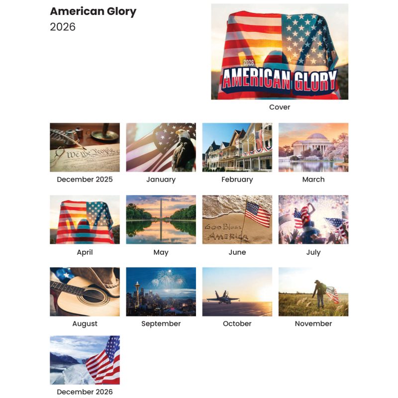 Custom American Glory Spiral Wall Calendar - 2