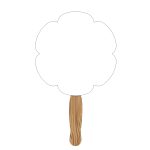 Custom Hand Held Paper Fan - Flower 2 - 1