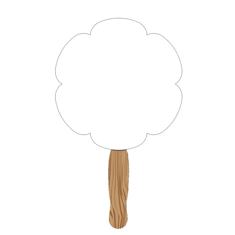 Custom Hand Held Paper Fan - Flower 2 - 1