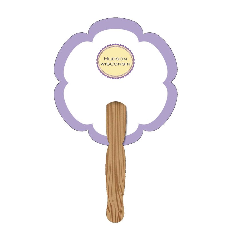 Custom Hand Held Paper Fan - Flower 2 - 2