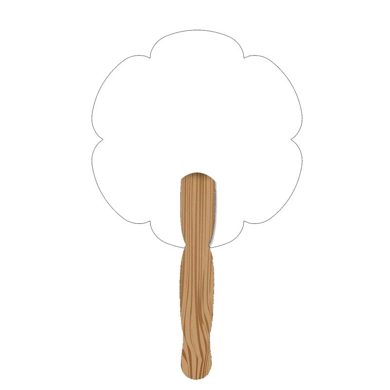 Custom Hand Held Paper Fan - Flower 2 - 3