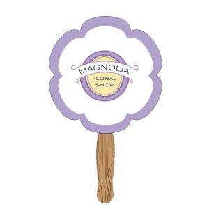 Custom Hand Held Paper Fan - Flower 2
