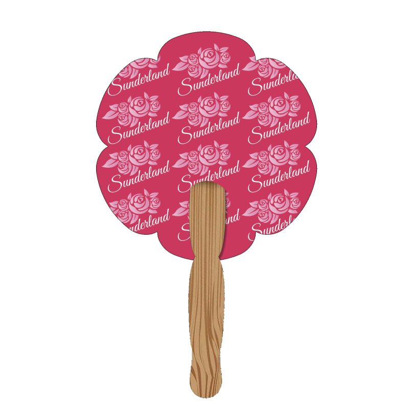 Custom Hand Held Paper Fan - Flower 2 - 5