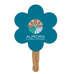 Custom Hand Held Paper Fan - Flower