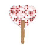 Custom Hand Held Paper Fan - Heart - 5