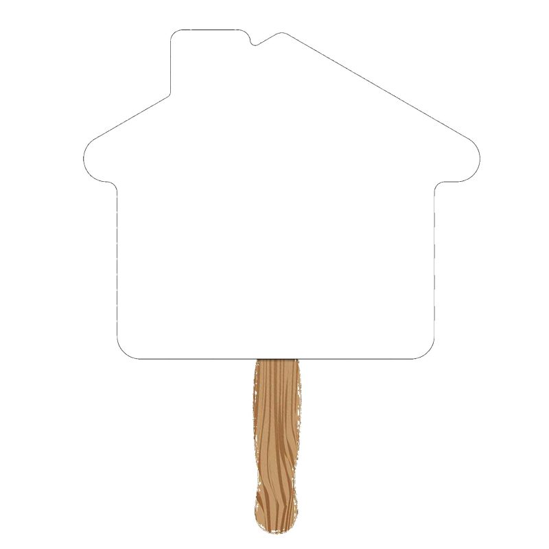 Custom Hand Held Paper Fan - House - 1