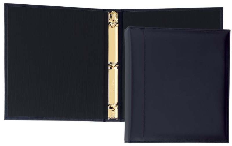 Custom Top Grain Leather 1" Ring Binder (Domestic) - 4