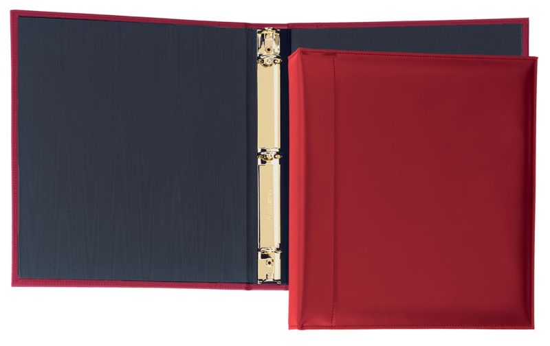 Custom Top Grain Leather 1" Ring Binder (Domestic) - 6