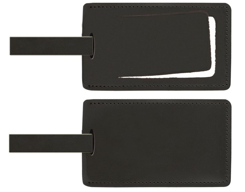 Custom Top Grain Leather Luggage Tag w/Security Flap (Domestic) - 1