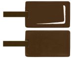 Custom Top Grain Leather Luggage Tag w/Security Flap (Domestic) - 2