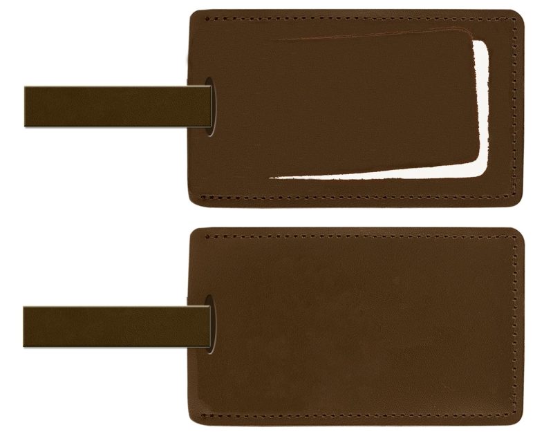 Custom Top Grain Leather Luggage Tag w/Security Flap (Domestic) - 2