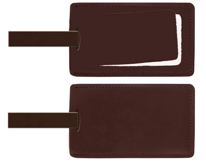 Custom Top Grain Leather Luggage Tag w/Security Flap (Domestic) - 3