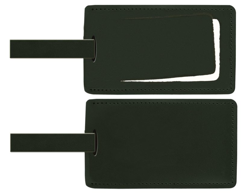 Custom Top Grain Leather Luggage Tag w/Security Flap (Domestic) - 5