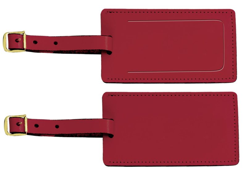 Custom Top Grain Leather Luggage Tag w/Security Flap (Domestic) - 6