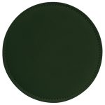 Custom Top Grain Leather Round Coaster w/ Stitching & Vinyl Base (Domestic) - 5