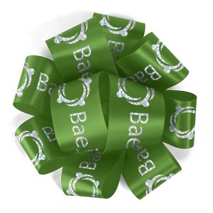 Custom 1 1/2" Badge Satin Bow - Foil Print