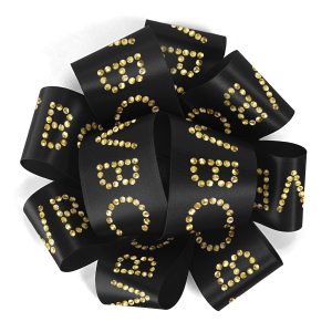 Custom 1 1/2" Badge Satin Bow - Sparkle