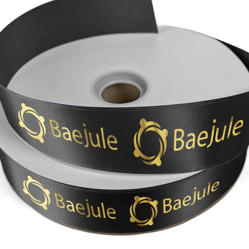 Custom 1 1/2" Badge Satin Ribbon - 100yd Roll - Foil Print