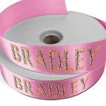 Custom 1 1/2" Badge Satin Ribbon - 100yd Roll - Sparkle - 2