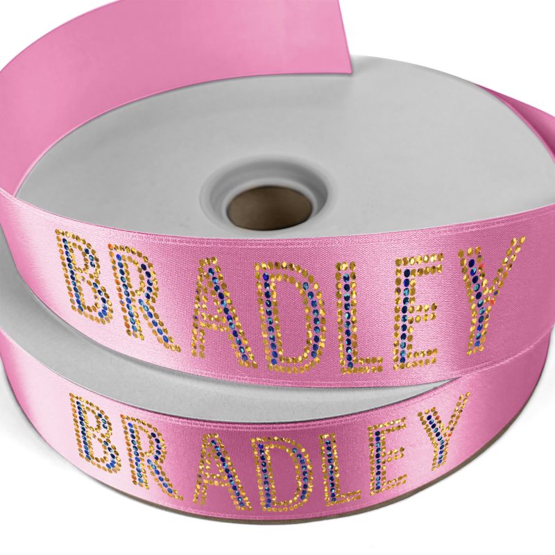 Custom 1 1/2" Badge Satin Ribbon - 100yd Roll - Sparkle - 2
