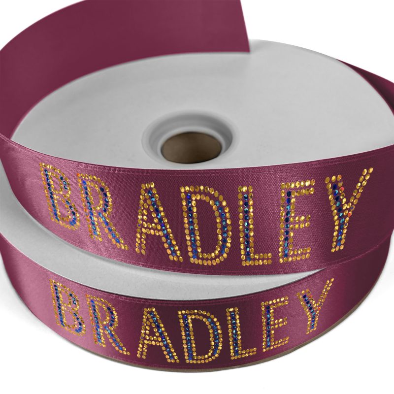 Custom 1 1/2" Badge Satin Ribbon - 100yd Roll - Sparkle - 4