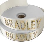 Custom 1 1/2" Badge Satin Ribbon - 100yd Roll - Sparkle - 6