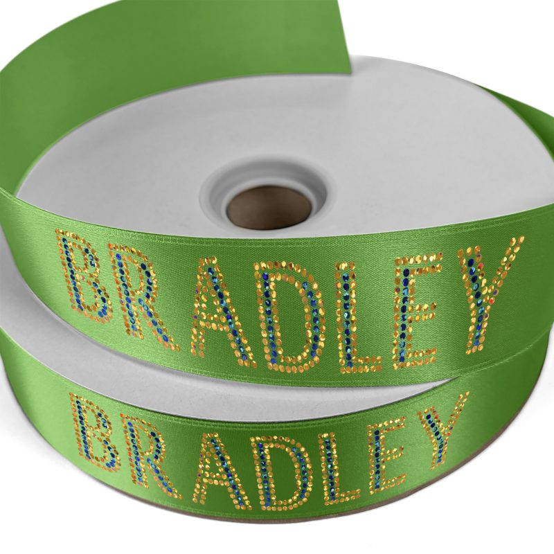Custom 1 1/2" Badge Satin Ribbon - 100yd Roll - Sparkle - 8