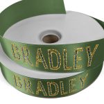 Custom 1 1/2" Badge Satin Ribbon - 100yd Roll - Sparkle - 9