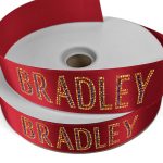Custom 1 1/2" Badge Satin Ribbon - 25yd Roll - Sparkle
