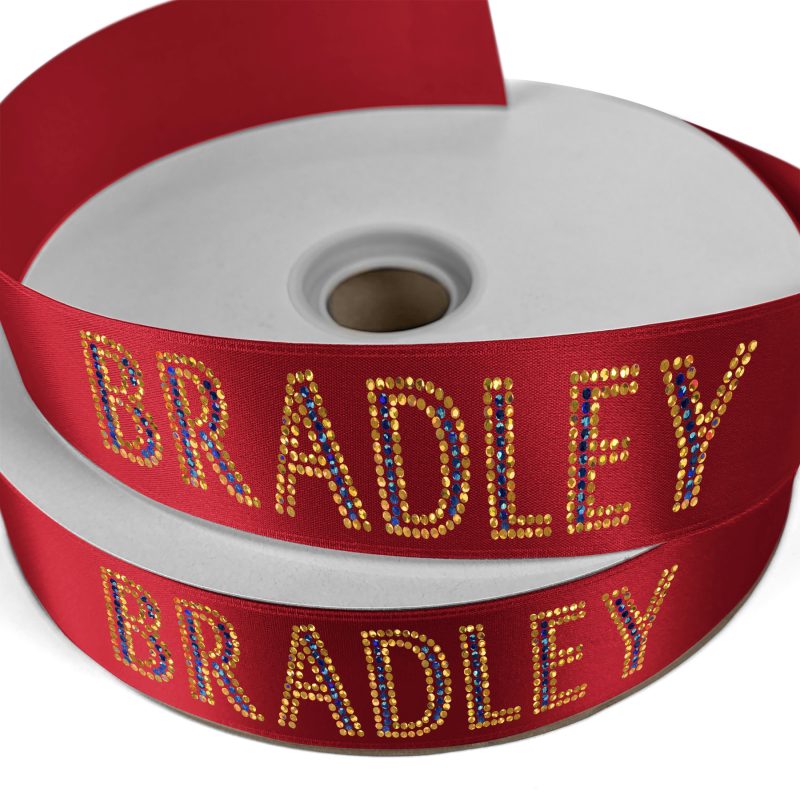 Custom 1 1/2" Badge Satin Ribbon - 50yd Roll - Sparkle