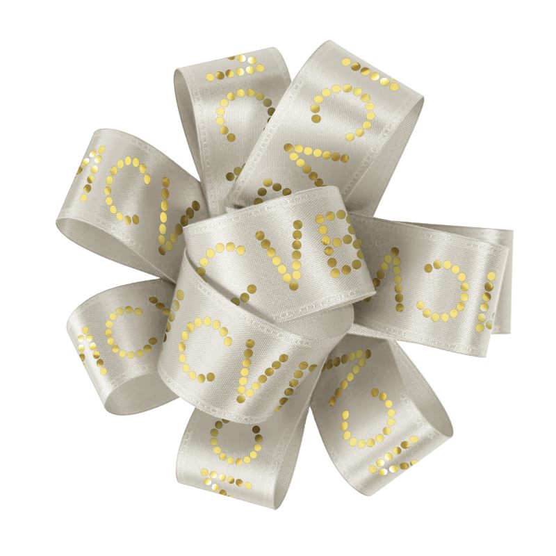 Custom 1" Badge Satin Bow - Sparkle - 8