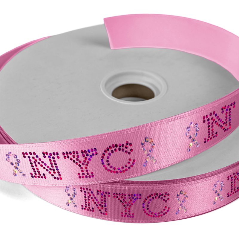 Custom 1" Badge Satin Ribbon - 100yd Roll - Sparkle - 2