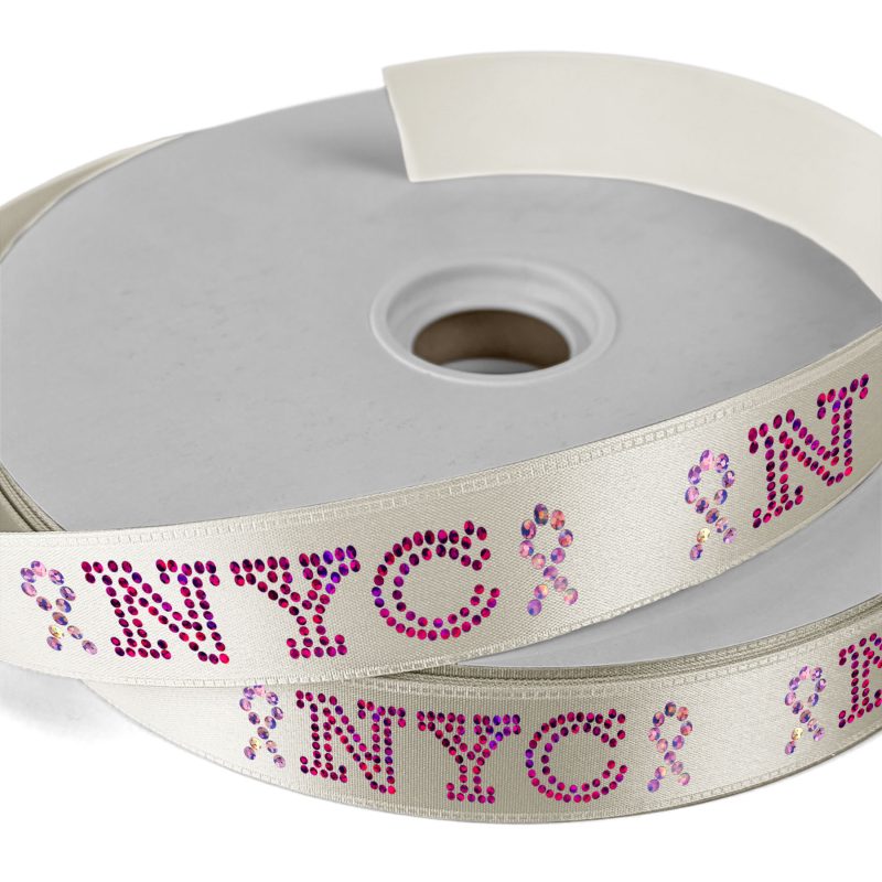 Custom 1" Badge Satin Ribbon - 100yd Roll - Sparkle - 6