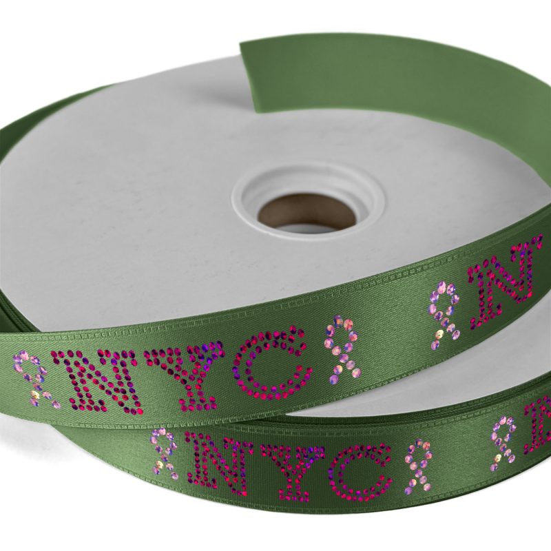 Custom 1" Badge Satin Ribbon - 100yd Roll - Sparkle - 8