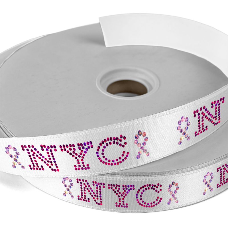 Custom 1" Badge Satin Ribbon - 100yd Roll - Sparkle