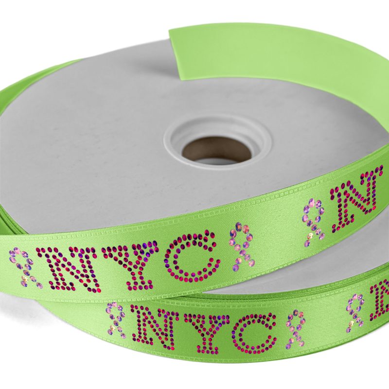 Custom 1" Badge Satin Ribbon - 100yd Roll - Sparkle - 9