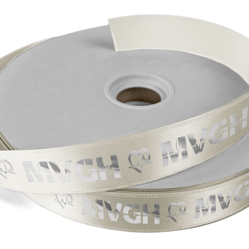 Custom 1" Badge Satin Ribbon - 100yrd Roll - Foil Print - 8