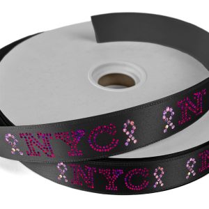 Custom 1" Badge Satin Ribbon - 25yd Roll - Sparkle
