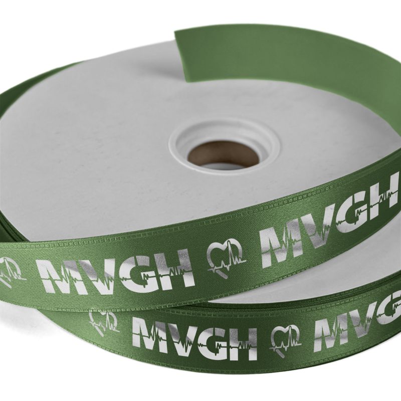 Custom 1" Badge Satin Ribbon - 50yd Roll - Foil Print - 8